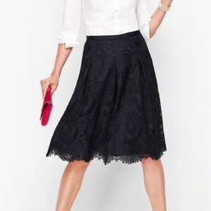St. John Couture Black Lace Midi Skirt